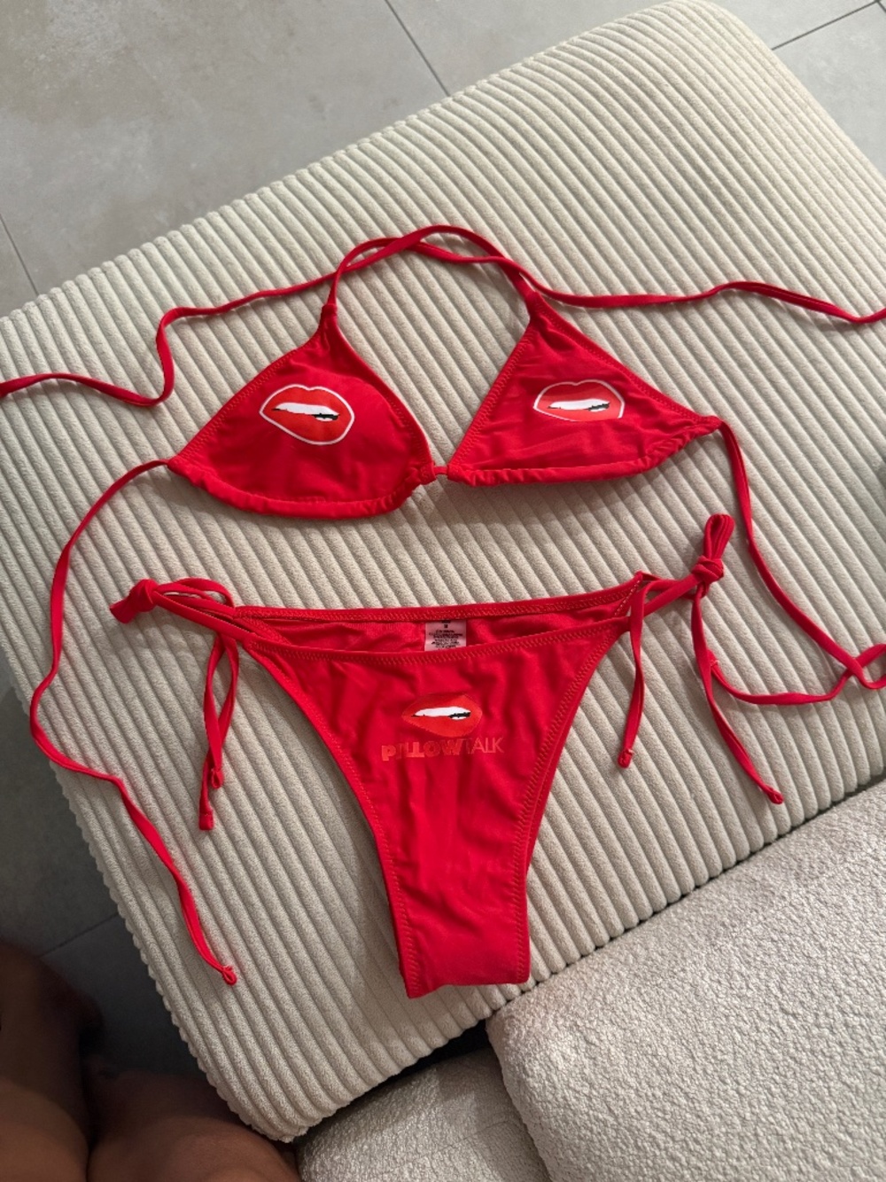 Pillowtalk Red Lips Bikini Set Swimwear